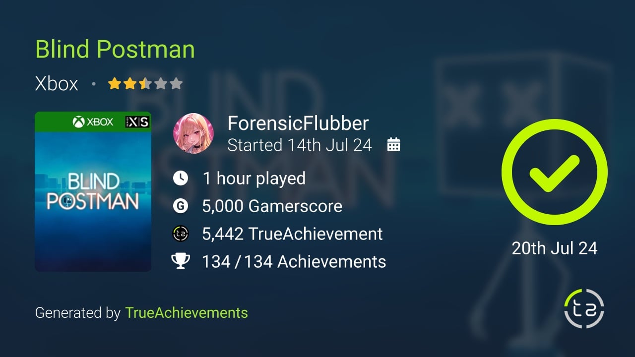 Blind Postman achievement summary